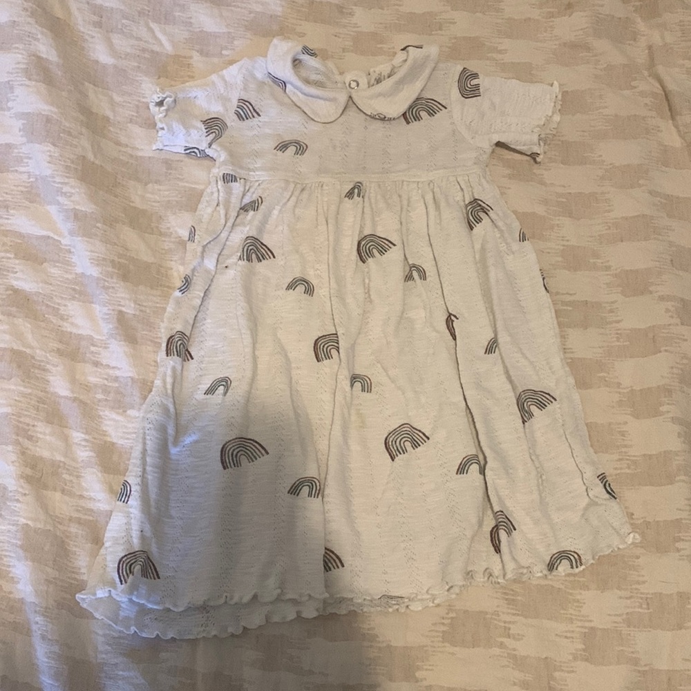 Kate Quinn | Rainbow Dress Peter Pan Collar Summer 2t Girl Toddler outfit